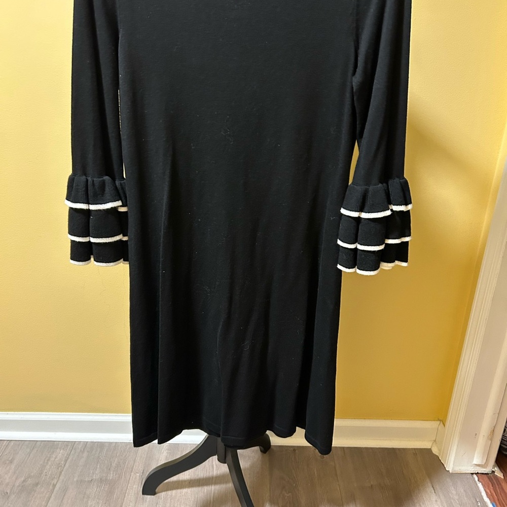 Black Dress with Ruffled Sleeves